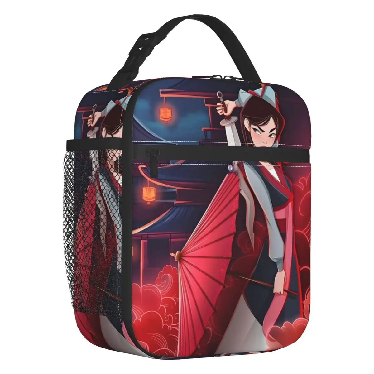 

Custom Mulan Insulated Lunch Bags for School Office Brave Hero Cute Princess Pattern Leakproof Thermal Cooler Bento Box