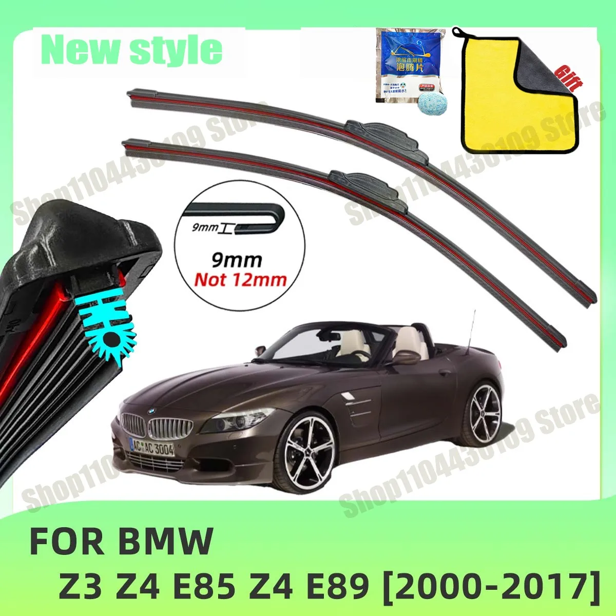 

Car Wiper For BMW Z3 Z4 E85 Z4 E89 2000-2017 Front Windscreen Wipers Double Rubber Car Wiper Blades Car Accessories