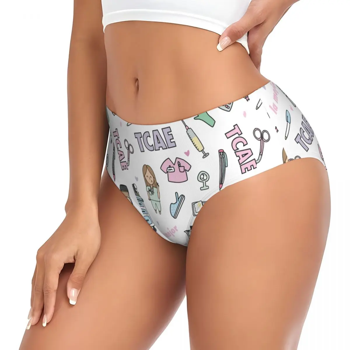 Custom Women Enfermera En Apuros Doctor Nurse Medical Brief Panties Female Comfort Underwear Underpants