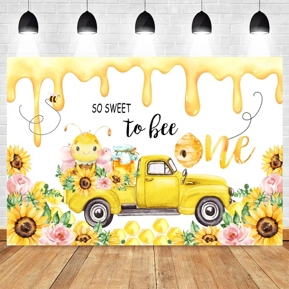 사진 촬영용 달콤한 꿀 꿀벌 생일 배경, 아기 꿀벌 성별 공개 파티 장식, 베이비 샤워 포토콜 배경