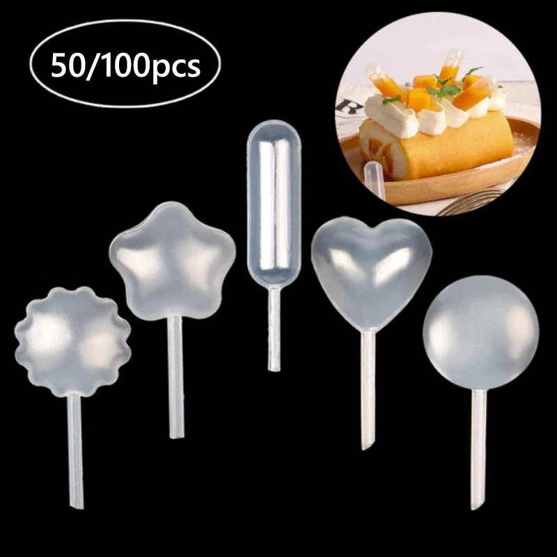 50/100pcs 4ml Sauce Droppers For Cupcakes Ice Cream Sauce Ketchup Pastries  Stuffed Dispenser Mini Squeeze Transfer Pipettes