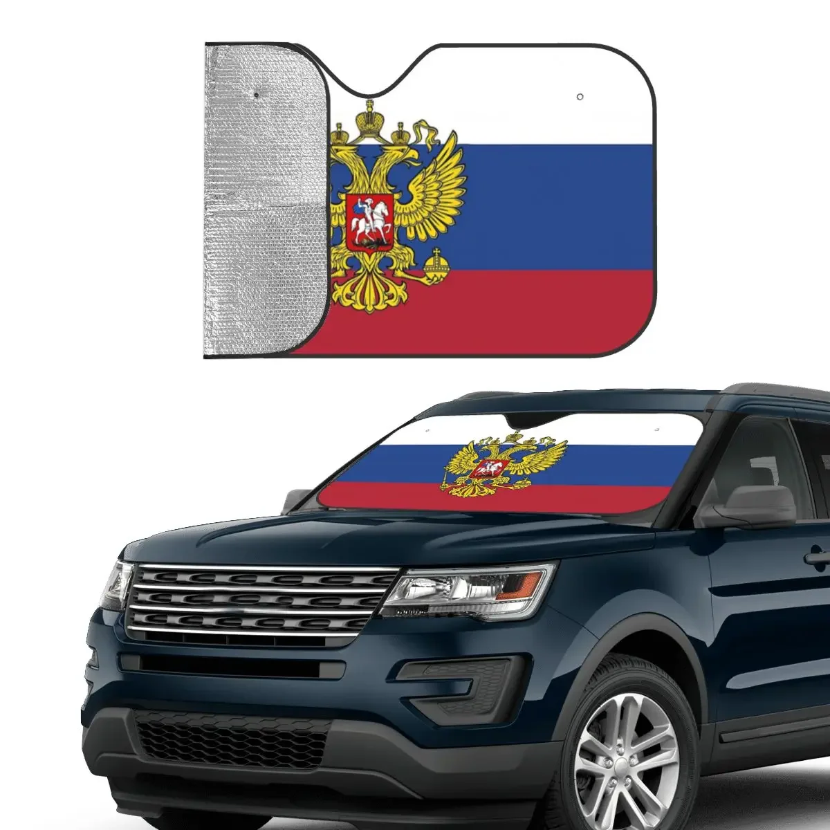 Russia Flag Windshield Sunshade Soviet Russian CCCP Awesome Cover Front Block Window 70x130cm Sunshade Visor UV Protector