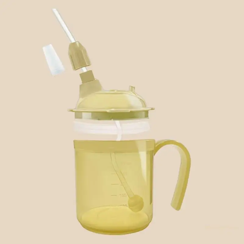 Y4UD Elderly Bedridden Patients Sippy Cups Spillproof Convalescent Feeding Cup with Straw Suiatble for Disabled Elderly