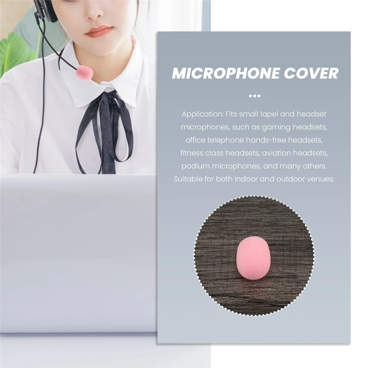 N89R, 10 шт., ветровое стекло микрофона с лацканами, микрофонная губка, пенопластовый чехол, мини-размер, петличный микрофон, ветровое стекло, розовый