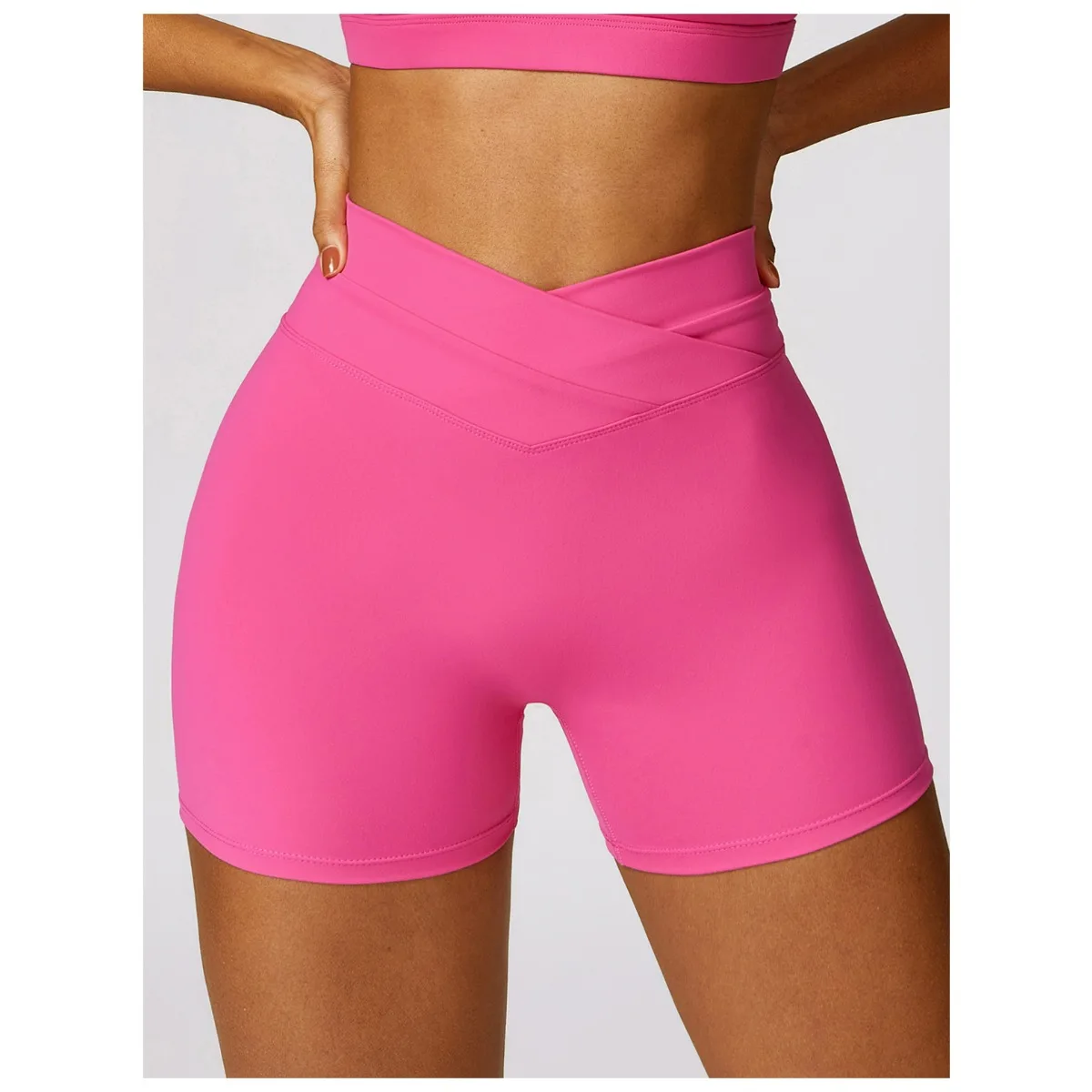 womens workout shorts tight hip lift yoga  cross high waist fitness shorts gym running sweatpants women summer