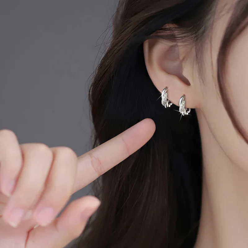 Mobius Circle Zirconia Hoop Earrings for Women Fashion Jewelry Allergy Minimalist Accessories