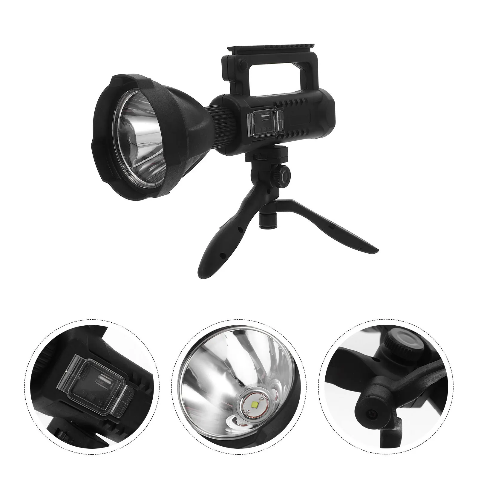 

1pc Outdoor Spotlight 8000Mah Waterproof Portable Searchlight Usb Rechargeable Long Range Flashlight Drop Resistant Wearproof
