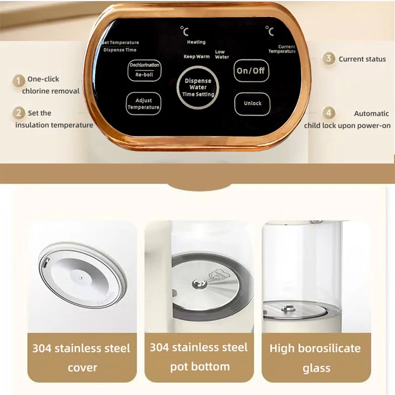 Electric Kettle Constant Temperature Water Boiler Thermo Pot 12-level Adjustment 24H Keep Warm Multifunction Hot Water Dispenser