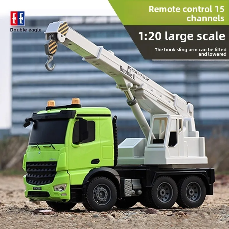 Dźwig zdalnie sterowany Double Eagle, elektryczny dźwig, zabawka, pojazd inżynieryjny, model symulacyjny dźwigni, prezent dla chłopca, prezent dla dzieci.