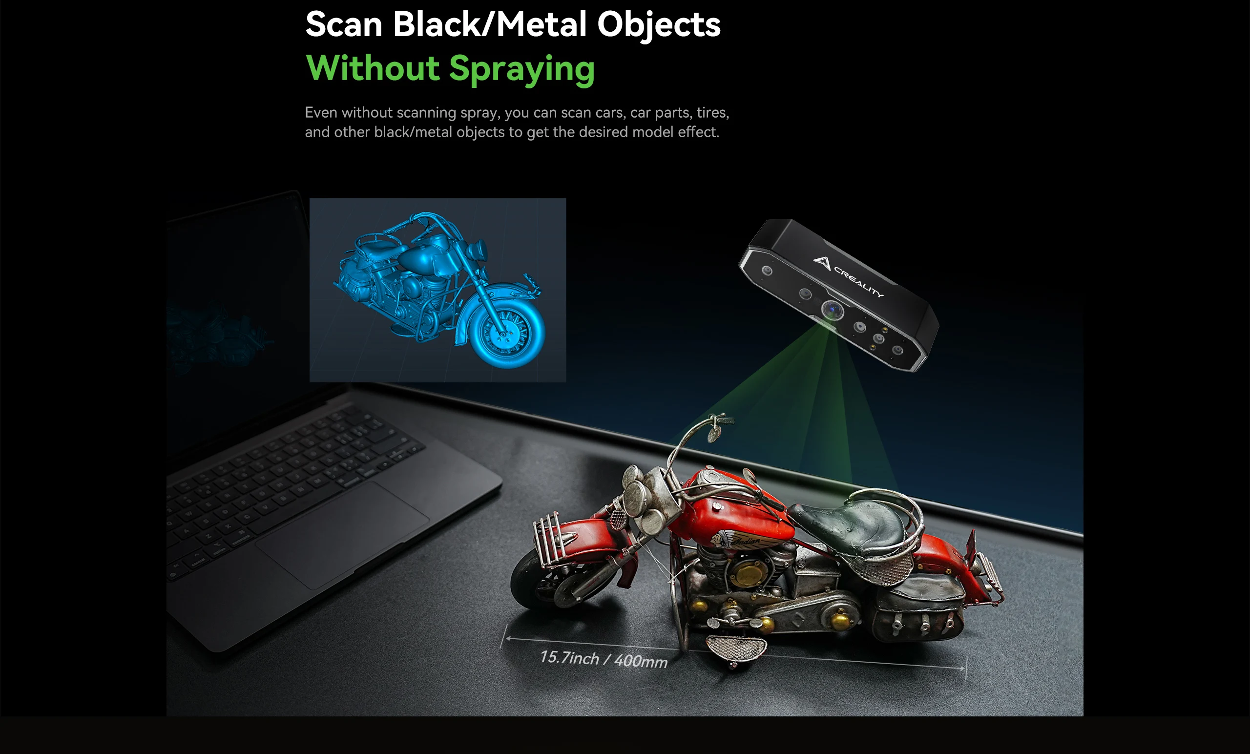 Creality CR Scan Otter 3D Handheld Scanner 0.02mm Accuracy Large Small 3D Scans Four-lens Stereo Vision 20fps Scanning 10-2000mm