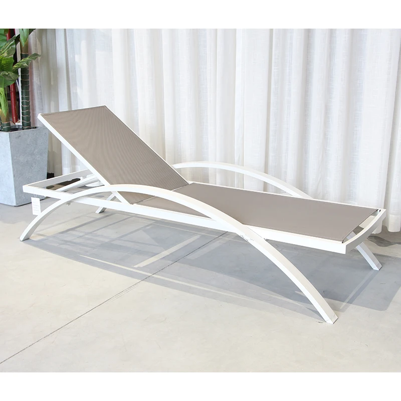 Outdoor Foldable Sun Chair Terrace Aluminum Lounge Sun Chair Pool