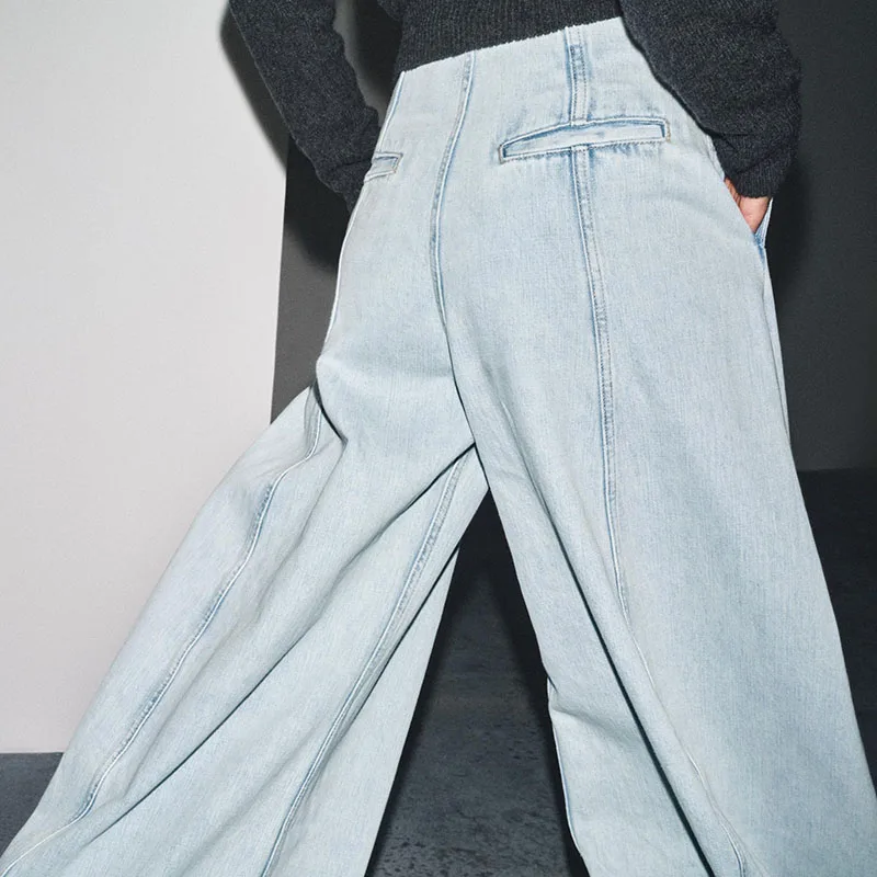 Otoño nuevas mujeres sueltas de cintura alta globo Denim Jeans versátil cómodo ajuste señoras Premium Quali pantalones vaqueros de cintura alta