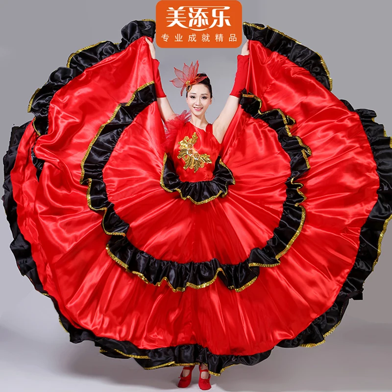 Spanish Bullfight Dress Flamenco Dance Performance Red Costume New Opening Dance Full-skirt for Adult Female Dancing Wear H533