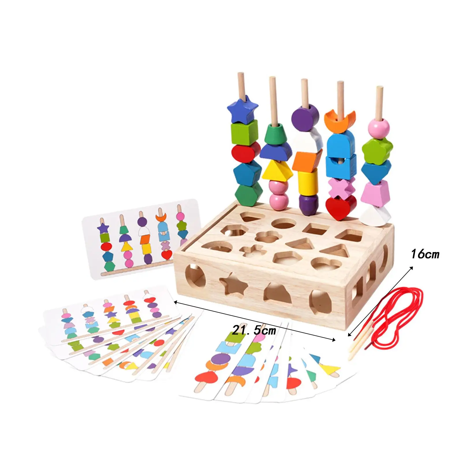 Montessori Wooden Beads Sequenciamento Toy Set para crianças, meninos e meninas Birthday Gift