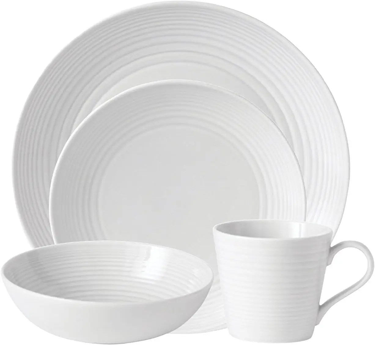 

Gordon Ramsay Maze Place Setting, (Service for 1), White, 4 Piece