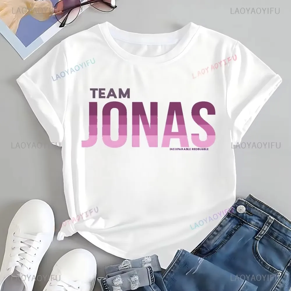 Jonas Brothers Band Printed T-shirt Top Jonas Brothers Poster Trend Short Sleeve Neutral Shirt Oversized Cotton T-shirt #4