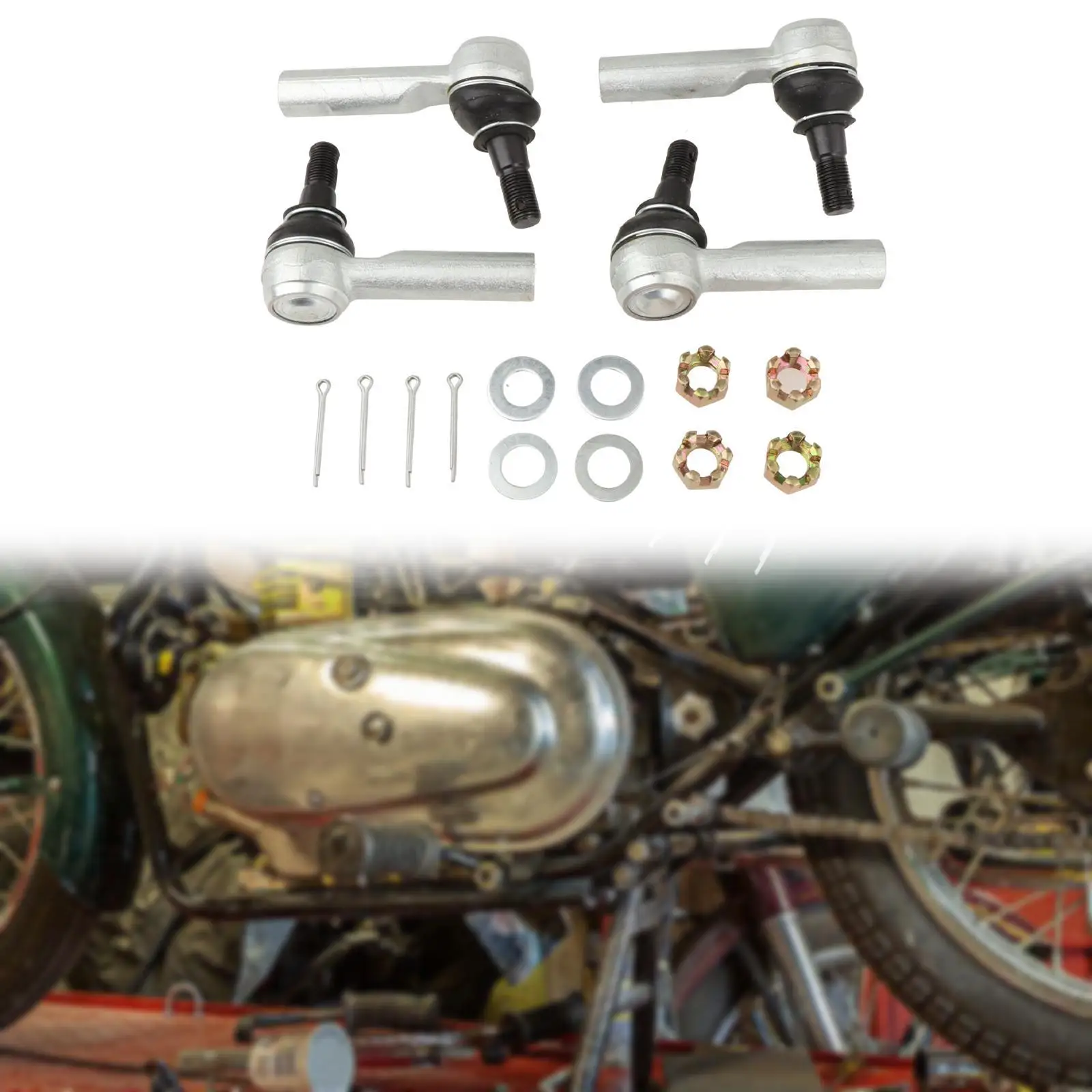 

4x Tie Rod End Kit Adjuster Part Replaces Maintenance Easy to Install Component