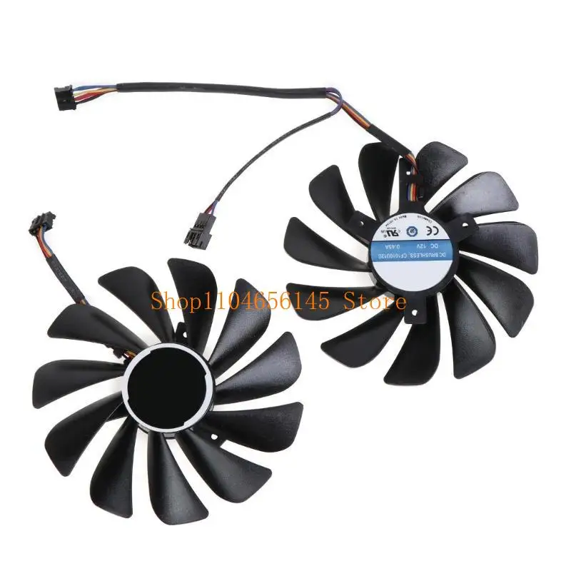 5asd Quiet Graphics Card-Lüfter für Radeon RX 5700 XT 95mm FDC10U12S9-C 4Pin 12V 0.45A VGA Fan Graphics Card Cooling
