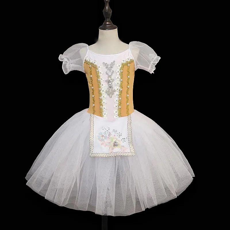 Professional Girls Soft Tulle Skirt Ballet Dance Dress Swan Lake Performance Training Costume