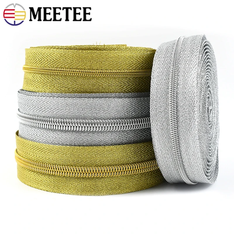 10-50Meters 3# 5# Nylon Zipper Tape By Meter Sewing Bag Zippers Coat Purse Zips Clothes Zip Repair Kit DIY Garment Accessories