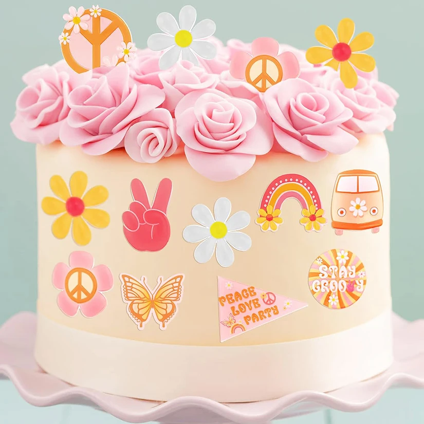 Peace Design Regenbogen-Gänseblümchen Silikon-Backform Cupcake-Backform Fondant-Kuchendekorationswerkzeuge – Detail 3