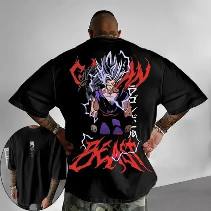 

Men's Anime T-Shirt with 3D Print Dragon Ball Beast Gohan Character Tees Fans Casual Wear Anime Styl