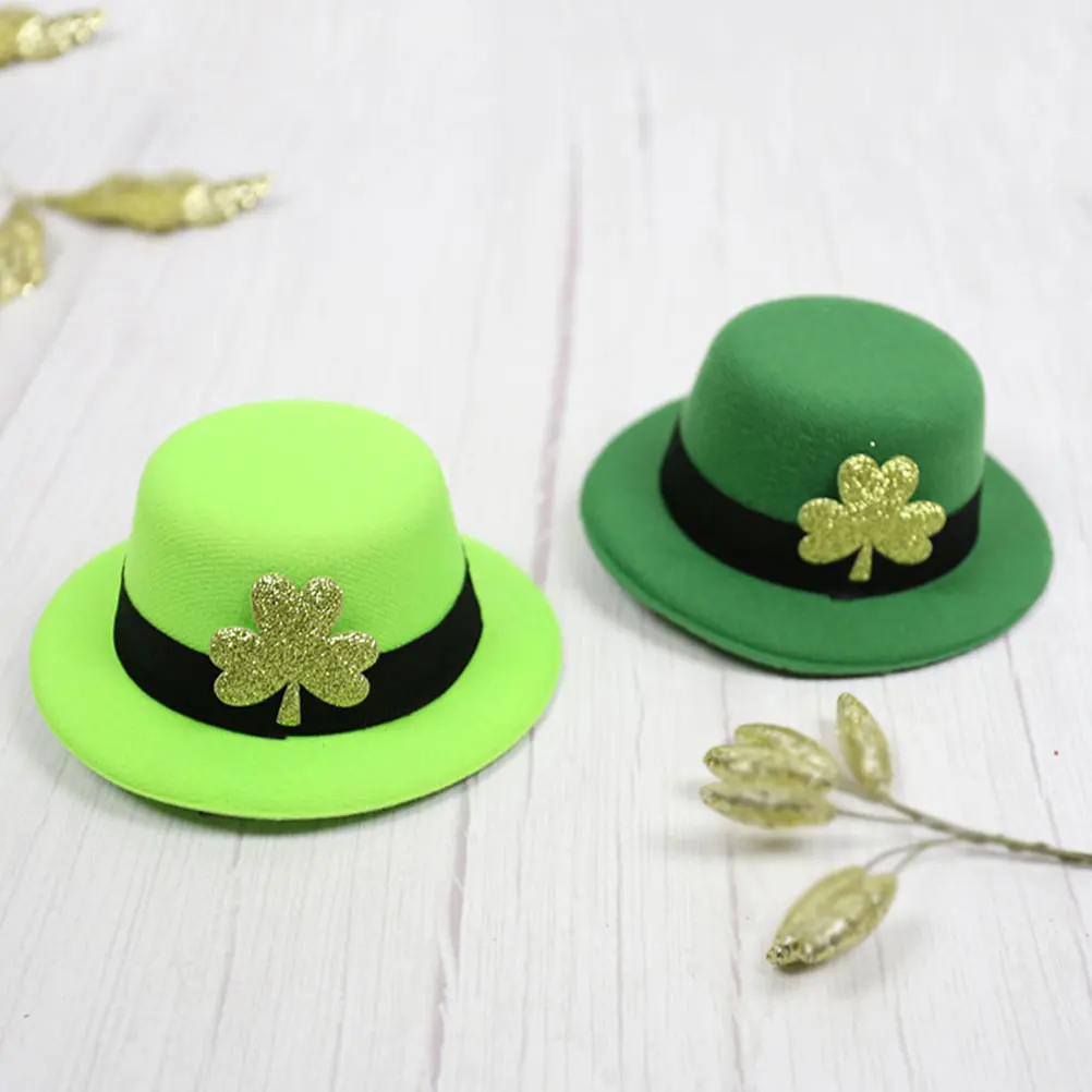 

2Pcs Green Hairpin Clips Headdress St Patrick's Day Accessories Kids Lightweight Durable Festive Party Decorations Saint