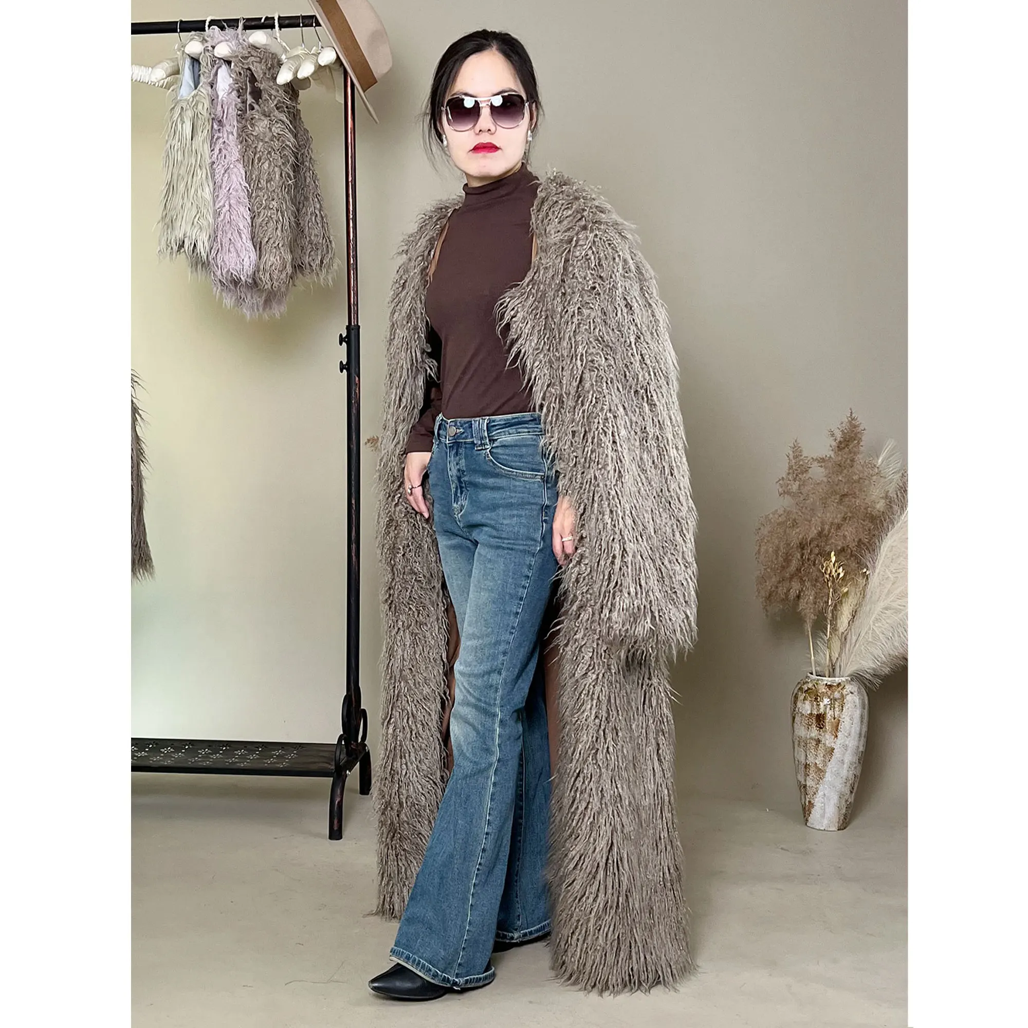 Don&Judy Fur Long Coats Maternity Pregnancy Women Overcoat Large Size Oversize Faux Fur Jackets Autumn Winter Female Outerwear