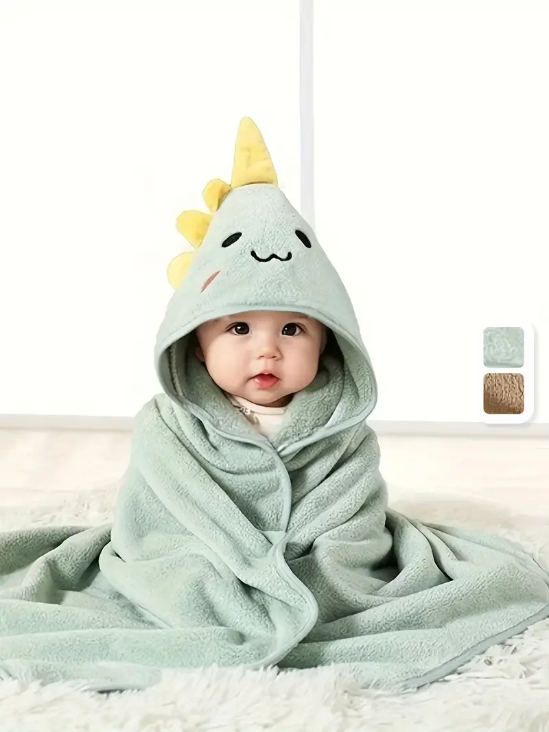 

Детское банное полотенце-накидка из кораллового флиса, банное полотенце-пончо для новорожденных, милое мультяшное банное полотенце-накидка, халат-накидка