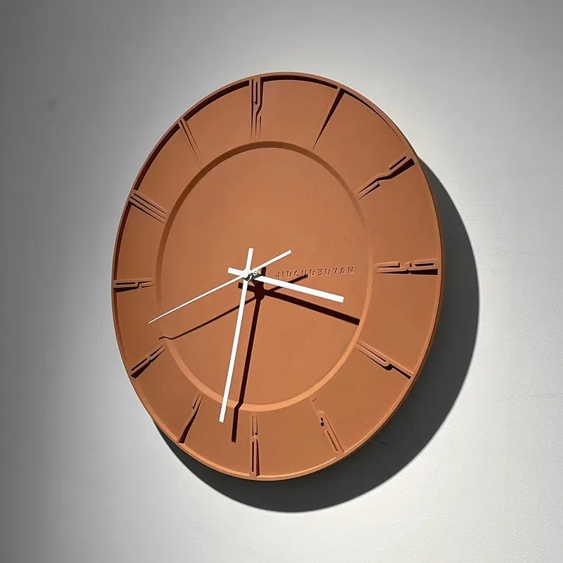 Modern Cement Wall Clock Decorative Wall Watch Silent Luxury Aesthetic Clocks Minimalist Elegant Living Room Watches Home Decor