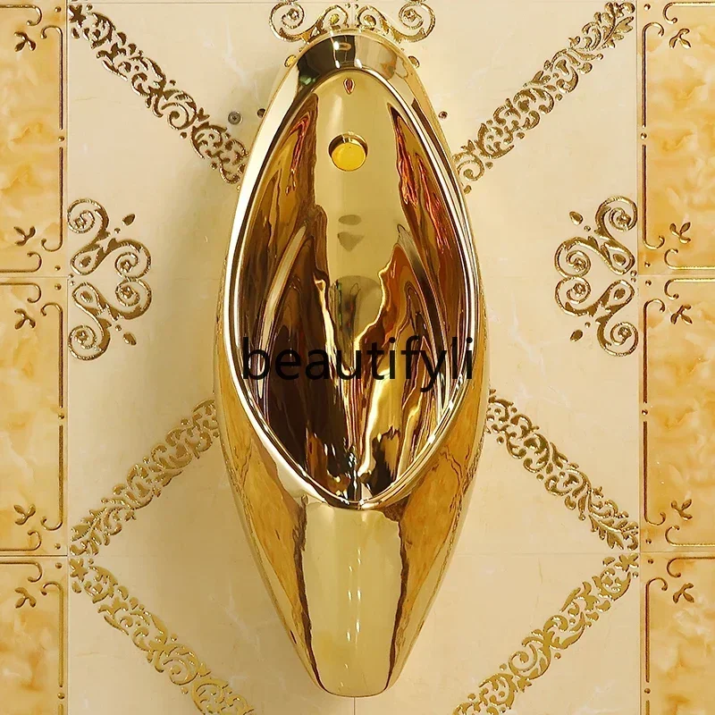 

Wall-mounted automatic induction golden urinal men's urinal ceramic urinal2005