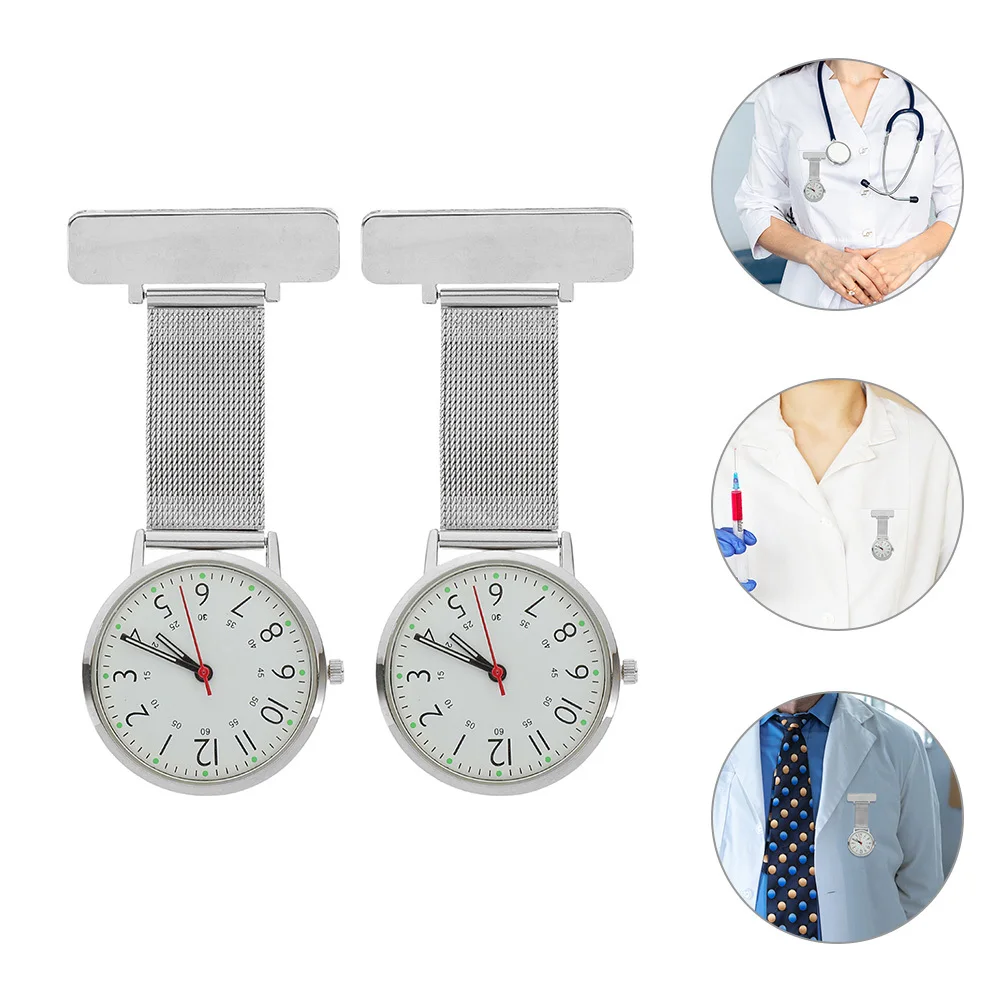 2 قطعة ممرضة معلقة ساعات الجيب كليب على التلبيب دبوس ممرضة فوب ساعة كليب على ساعة للمحترفين الطبية التمريض الملحقات #4