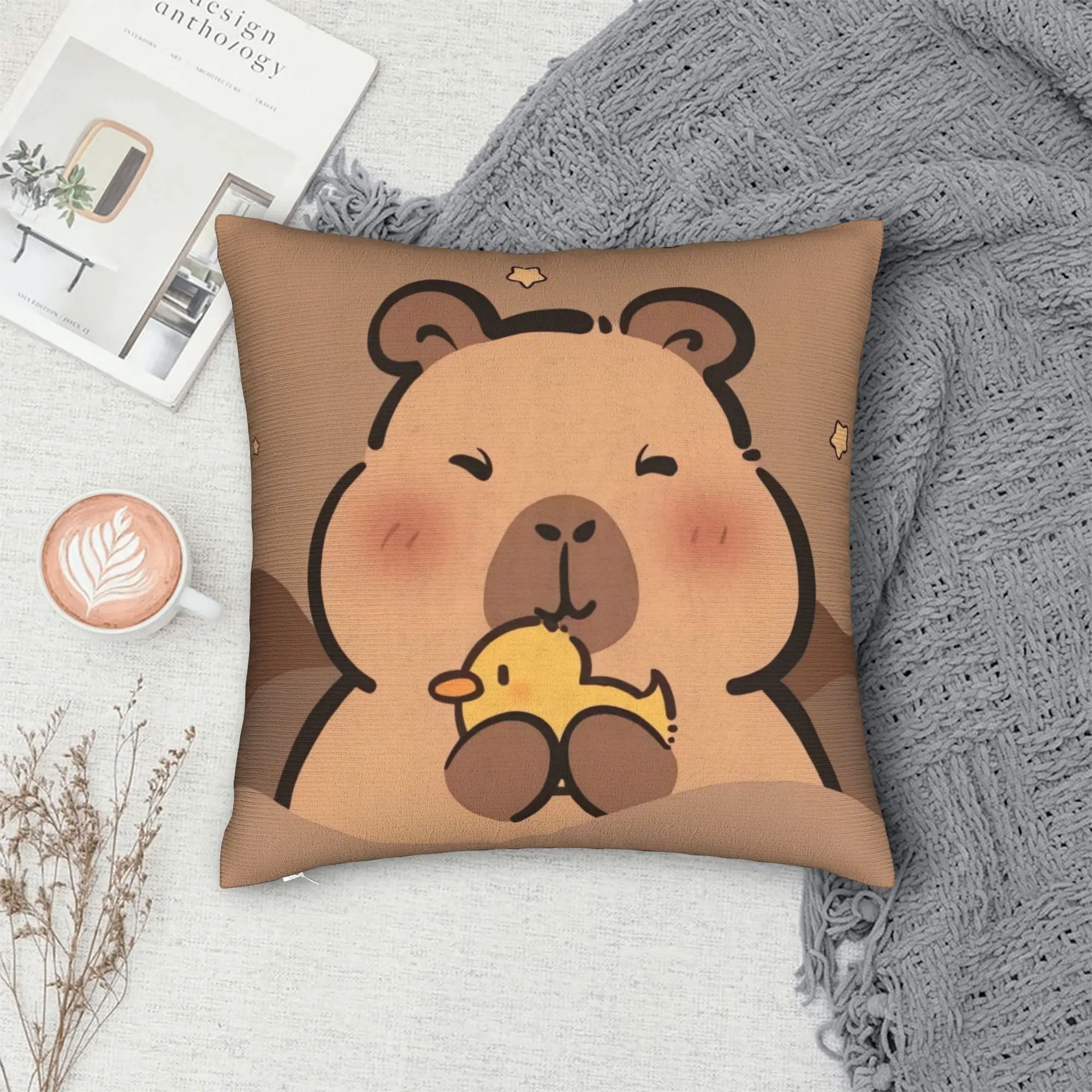 Capybara Pillow Case  Novelty Pillow Cover Custom Pillowcases For Sofa Home Decor