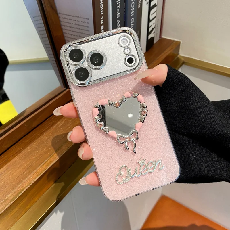 Love Nectarine 3D Make-up-Spiegel kompatibel mit iPhone 16 Pro Max Handyhülle für 15 Pro Soft-Edged 14 Plus 17 Pro Max Cover
