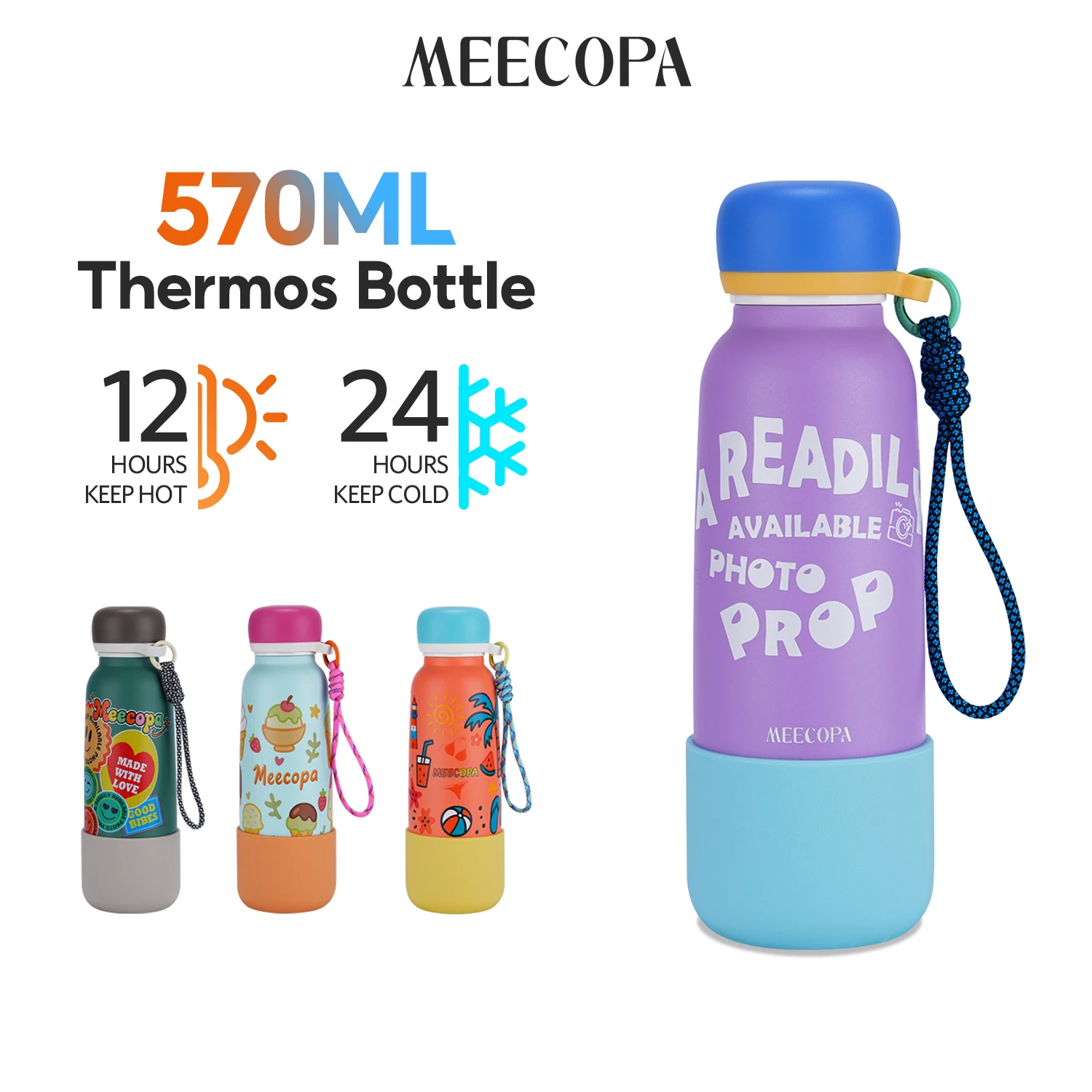 

570ML style small-mouth insulated water bottle, 304 stainless steel, portable, perfect for summer outdoor use with a straw 2026