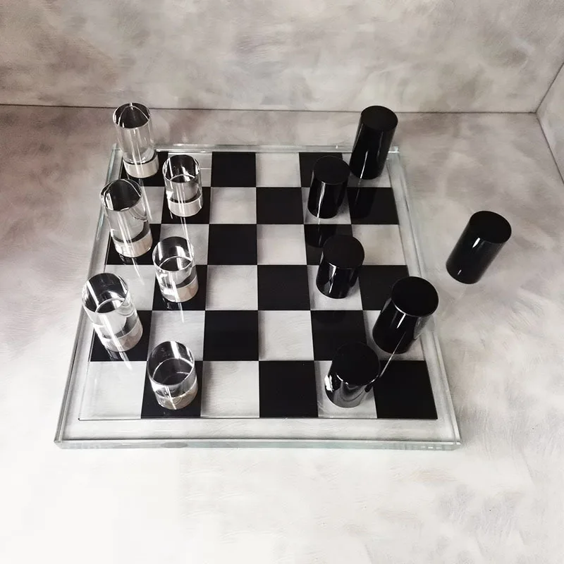 For Modern Simple Crystal Chessboard Ornament Home Chessboard Office Ornament