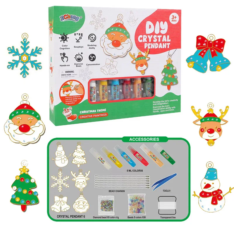 

DIY Crystal Paint Arts and Crafts Set Christmas Bake Free Glue Crystal Glue DIY Guka Colored Pendant Halloween Children's Gift