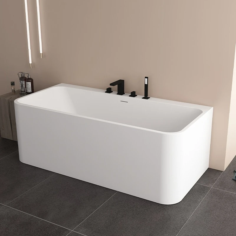 

Artificial stone rectangular integrated molding home hotel B & B project couple bathtub