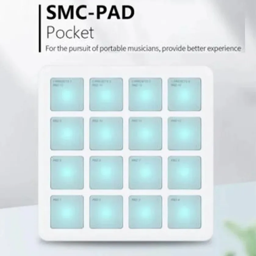 Pocket Size M-VAVE SMC-PAD MIDI Pad Percussion Pads Aftertouch Velocity Sensitive for Beginner Music Producer DJ Performance