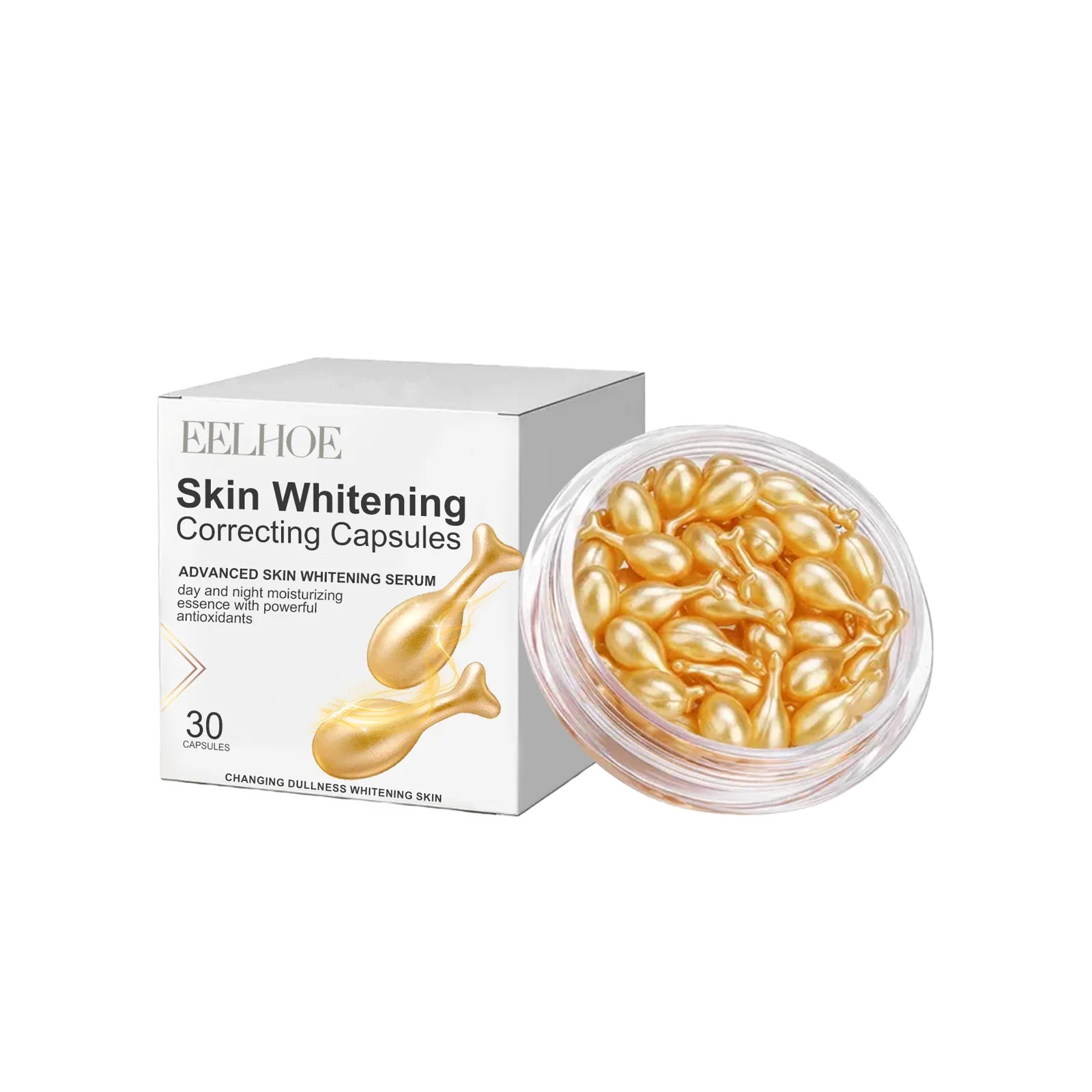 EELHOE Radiance Beauty Capsules Moisturizing Hydrating Face Serum For Even Skin Tone And Natural Glow Daily Use Lightweight Form