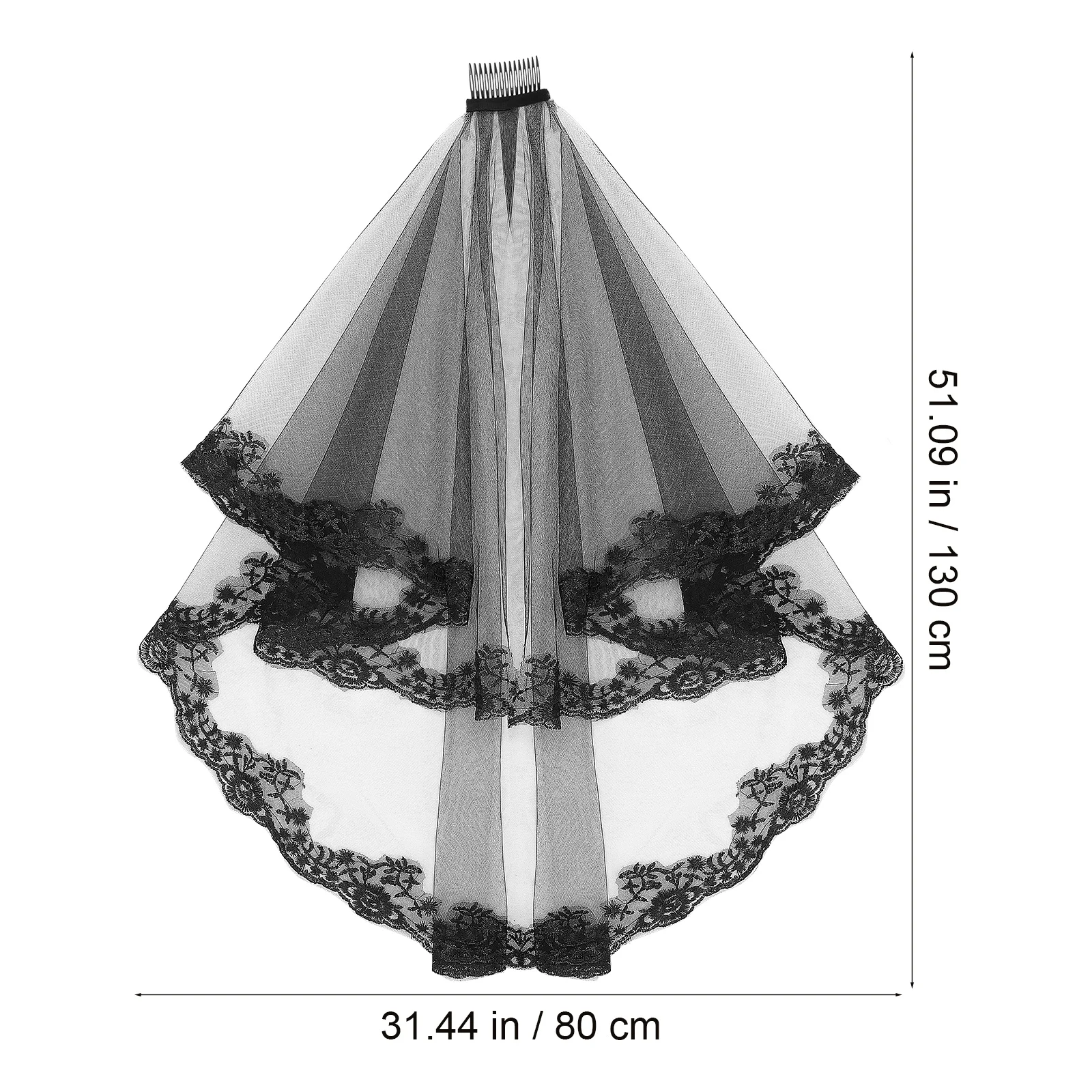 Matrimonio in pizzo elegante tulle per la sposa Velo da sposa per la decorazione del costume da sposa di Halloween Velo da sposa da donna