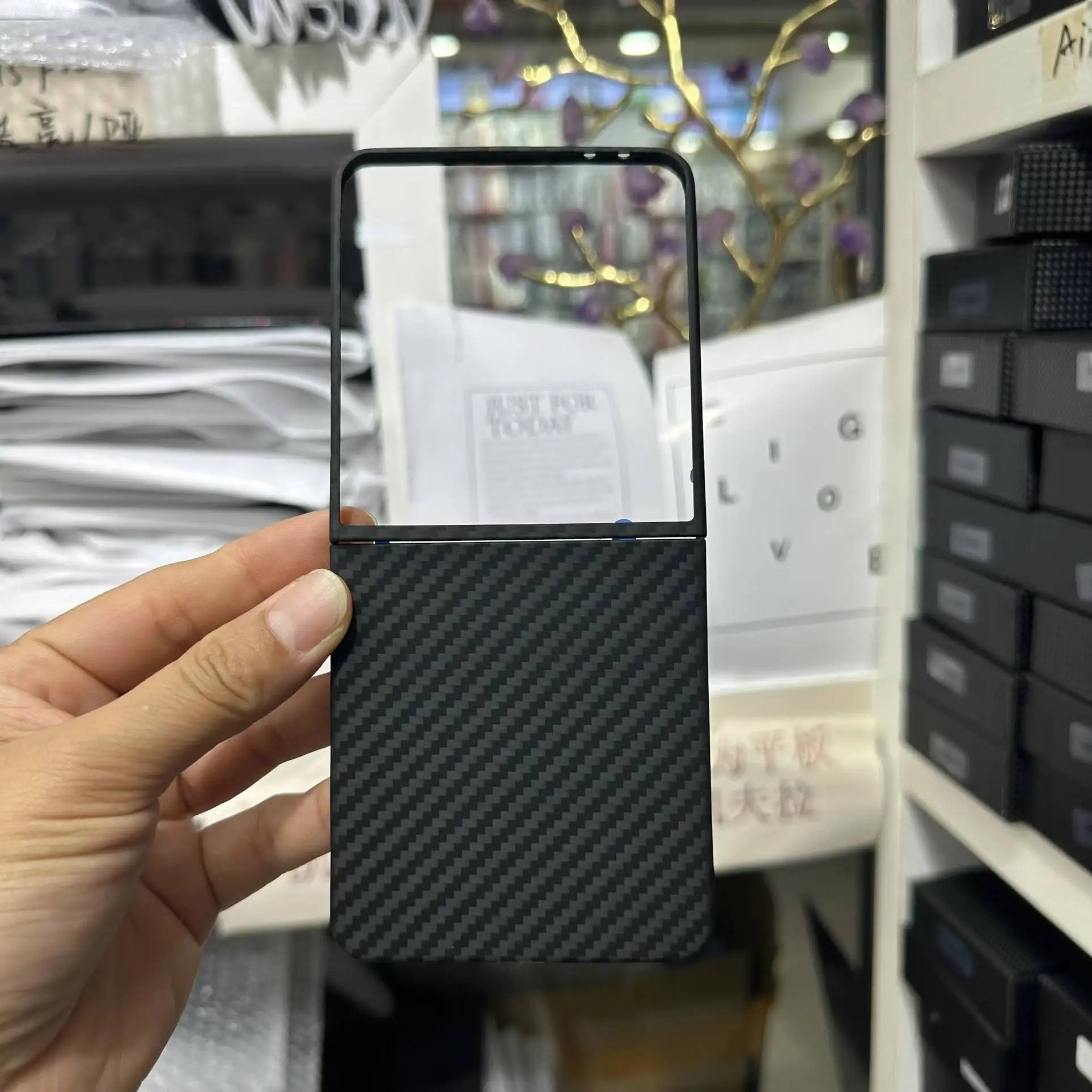Чехол для телефона из настоящего арамидного волокна из углеродного волокна Samsung Galaxy Z Flip 7, защитный чехол, магнитные цвета, терможесткий чехол из арамидного волокна