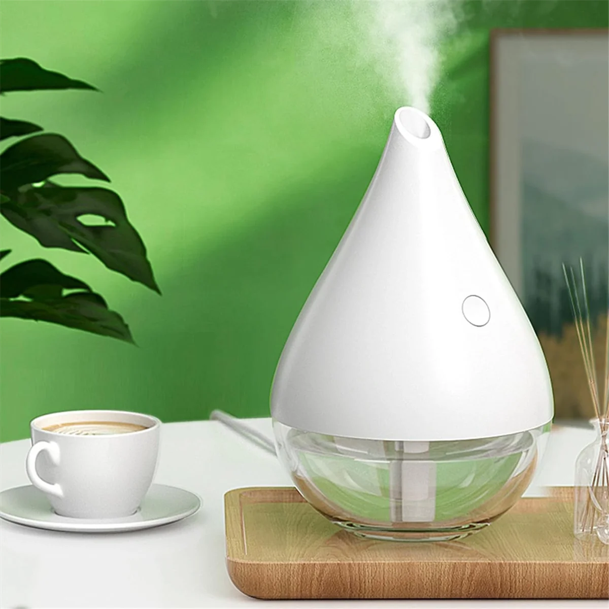 Humidifier with Colorful Light, High Volume USB Quiet Cool Mist Humidifier for Bedroom and Office,Plants Pink