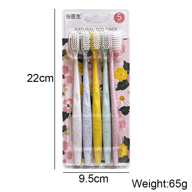 5 PC Home Toothbrushes For Adults Wide Head Soft Bristled Large Head Toothbrush Deep Cleaning Dental Teeth And Oral Cavity Care