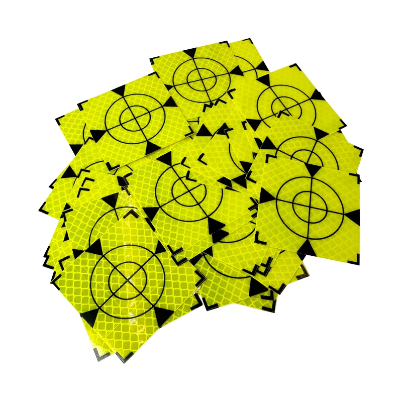 AAAAAA100pcs Size 60mm 20 30 40 50 80 Reflector Sheet for Total Station Survey Geography Fluorescent Green Triangle ReflectivE