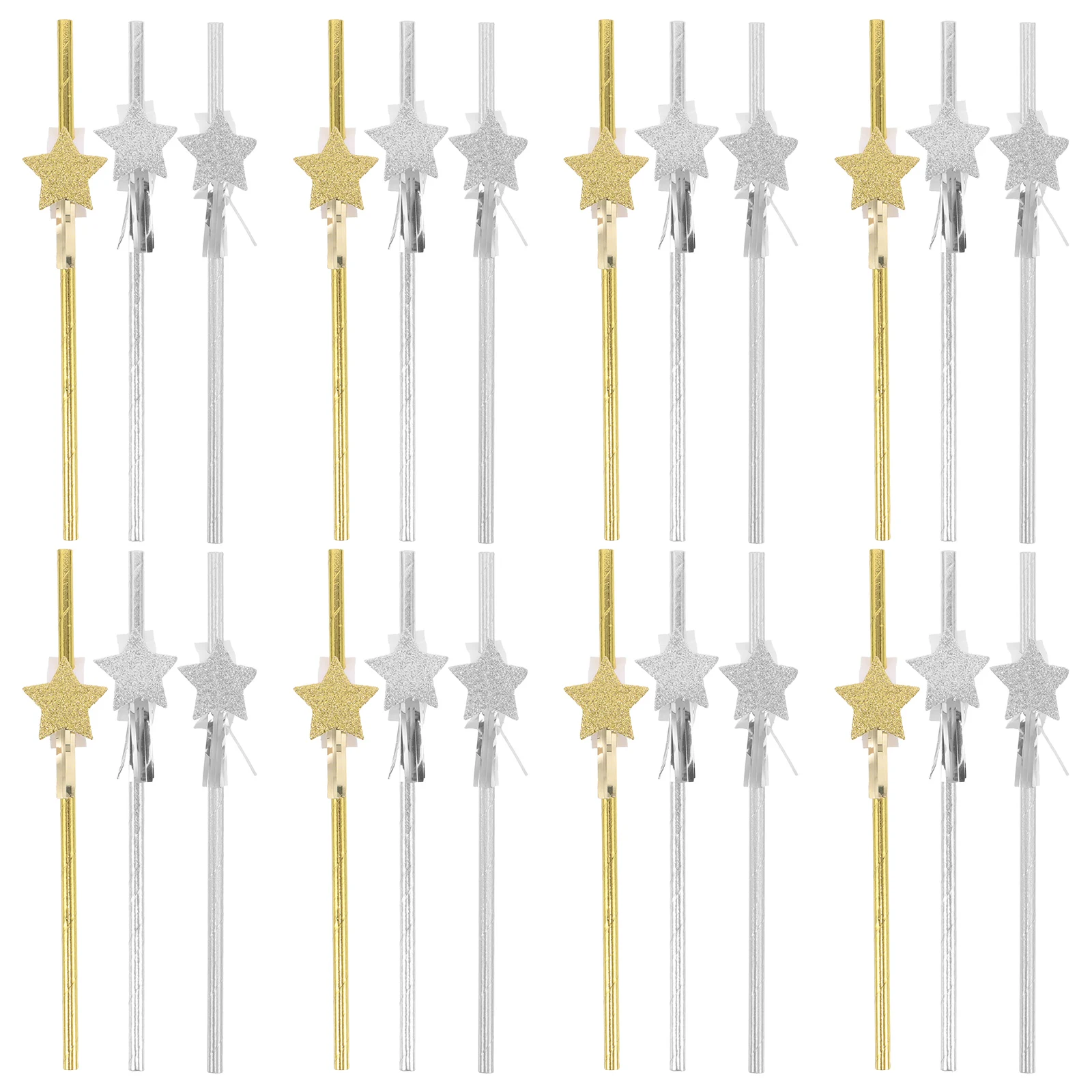 

40 Pcs Festive Decoration Straws Christmaspaper Disposable Holiday Celebration Supplies Bride