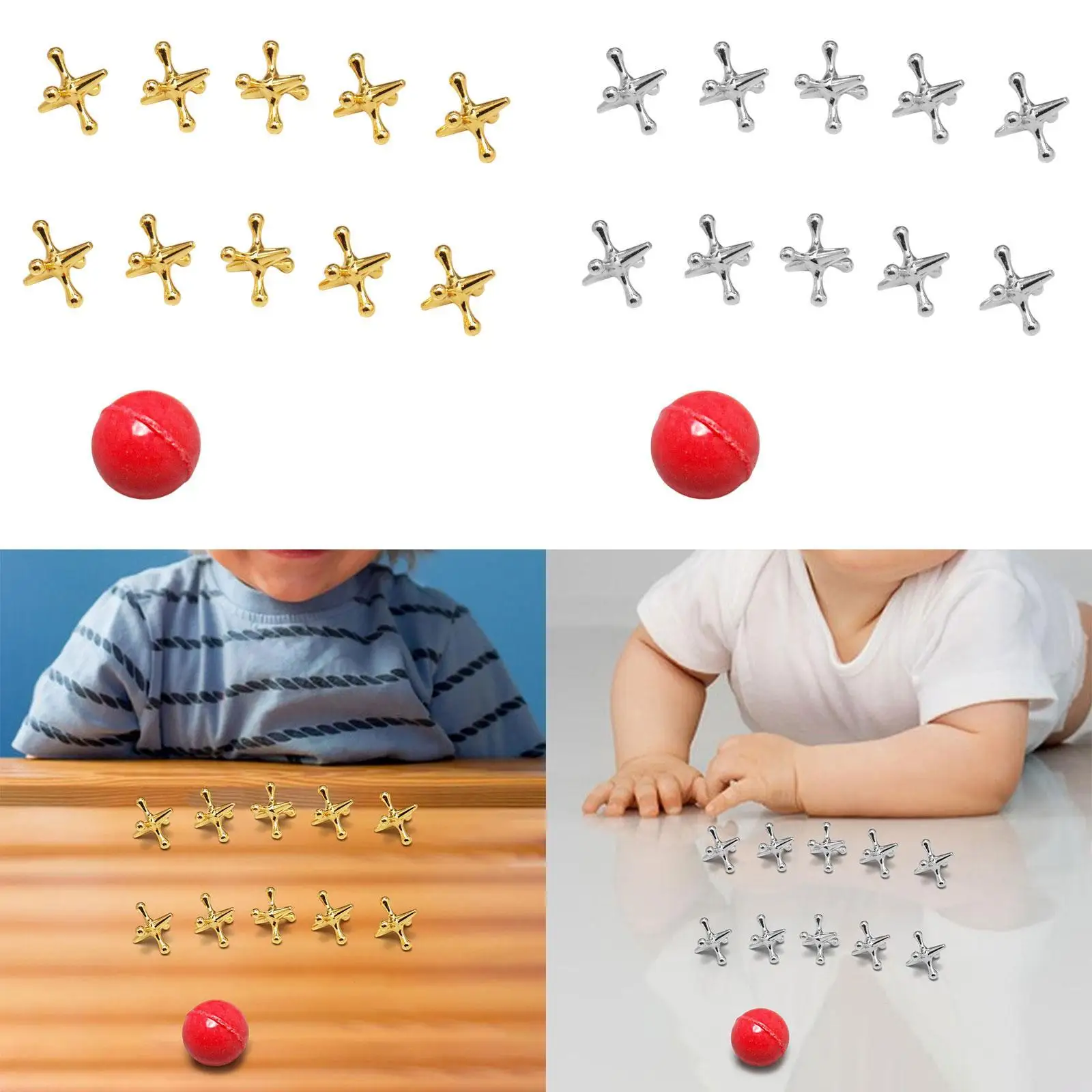 合金ジャック ゲームセット オールドスクール ジャックス ゲームおもちゃ イベント キャンプ パーティーの記念品