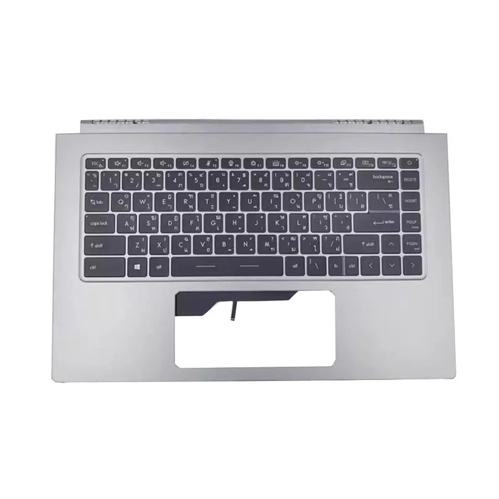 YD Silver-Gray Laptop PalmRest&US+TI Keyboard For MSI Prestige 15 A11SB A11SC A11SCS A11SCX A11UC A11UD With Big Ctrl No Touchpa