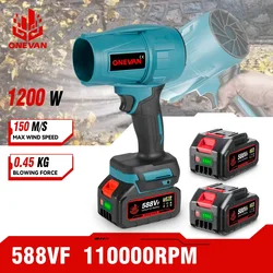 1200W Electric Turbo Blowers Jet Fan 150M/S Violent Air Blower Car Dryer Dust Blowing Power Tool for Makita 18V Battery Pin