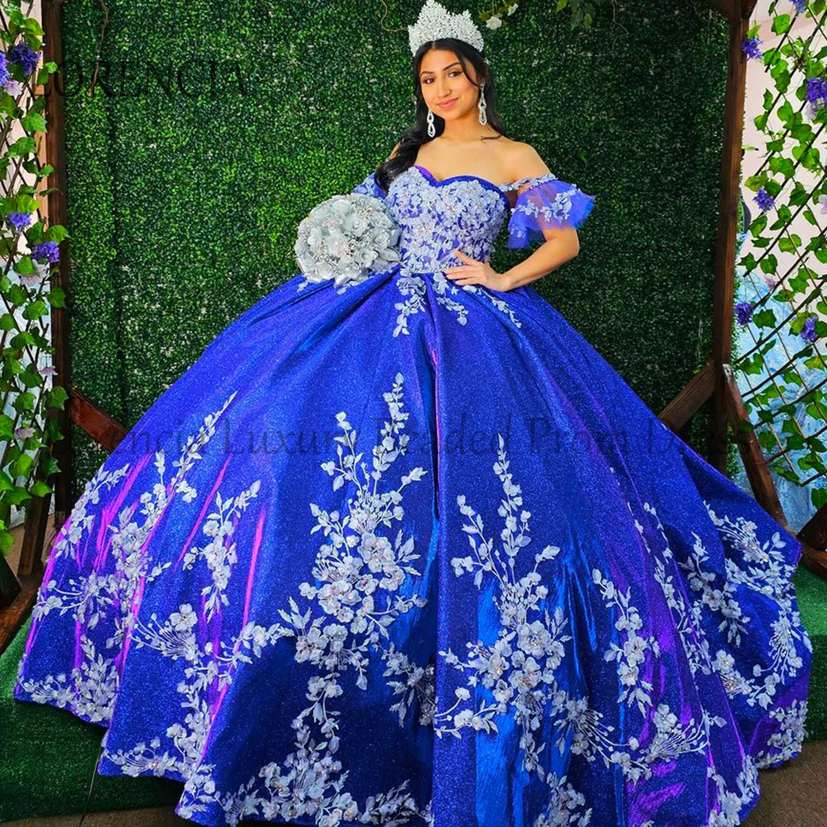 

Mexican 2024 Quinceanera Dress Ball Gown Princess Sweet 15 16 Years Off The Shoulder Appliques 3D Flower Vestidos De 15 Anos